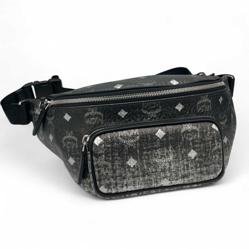 MCM Michael Cromer Munich Visetos “Fursten” Medium Gradiant Silver Belt Bag